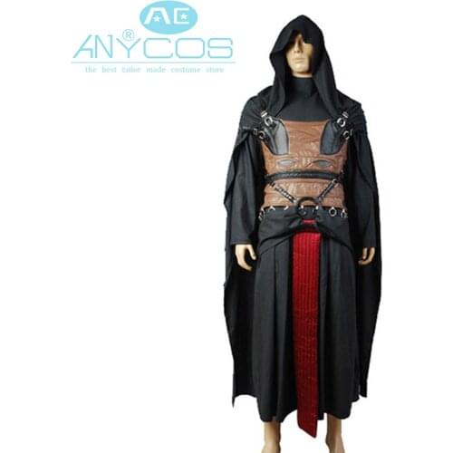 Star Cosplay Darth Revan Costume Uniform Pleather Coat Cloak Robe For Men Movie Halloween Cosplay Costume