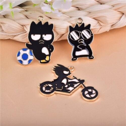 10pcs Cartoon penguin Enamel Charms Pendant for Earring DIY Colorful Charms for Keychain