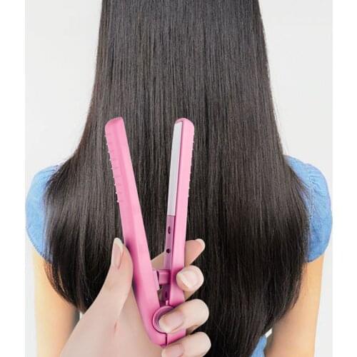 Hair Straightener Mini 2 in 1 Portable Hair Curler Hair Straightener Flat Iron Hairs Straightening Corrugated Styling Tool
