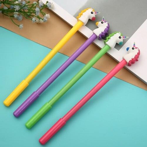 20 Pcs Cartoon Creative Unicorn Gel Pen Simple Fresh Black Pen Office Stationery Factory Direct Materiais Escolar