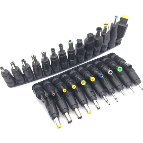 34 pcs/set Universal Plug 34pcs DC Power 5.5x2.1mm DC head Jack Charger to Plug Power Adapter for Notebook Laptop High Quality