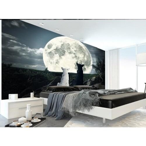 3d customized wallpaper wall 3d wallpaper Beautiful moonlight background wall bathroom 3d wallpaper mural 3d wallpaper