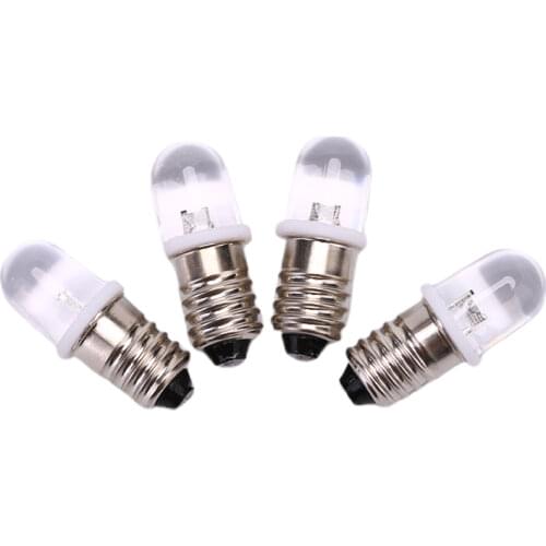 5pcs E10 Led Bulb E10 DC 3V 4.5V Instrument Bulb E10 Indicator Bulb Old Fashioned Flashlight Bulb