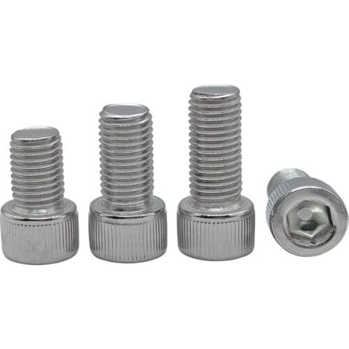 50pcs M2.5 Allen cylindrical head screws hexagon socket knurled screw mechanical bolts stainless steel bolt 3mm-30mm length