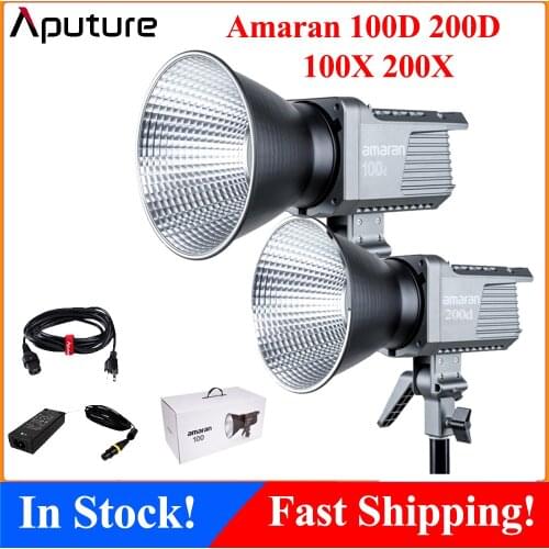 Aputure Amaran 100D 200D 100X 200X Studio Light 5600K 2700-6500K 100W 200W Photography Lighting For Camera Video Photo Light