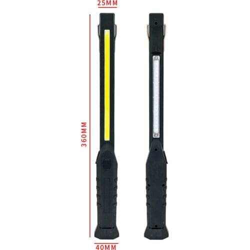 30W COB 18LED Emergency Flashlight 18650 Work Light Dual Magnet Inspection Lamp 4Mode Camping Lantern Blue Red Warning Strobe