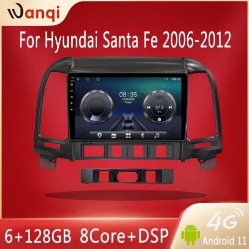 Android 10.0 6+128GB DSP car radio multimedia player for hyundai Santa Fe 2006 2007 2008-2012 2 din 5.0BT WIFI navigation NO DVD