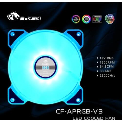 Bykski CF-APRGB-V3 Radiator Fans RGB CASE FAN 6Pin Header 11 leaf 120mm RGB Motherboard Remote Control Symphony PC Cooling