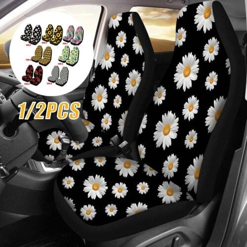 2 pieces of front car seat cover car seat cover soft universal fashion pattern plant for Most Car SUV Truck Van