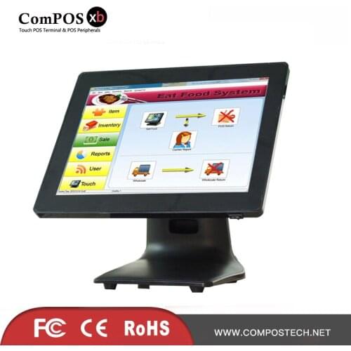 Composxb point of sale system 15inch capacitive touch screen pos systems for retail black