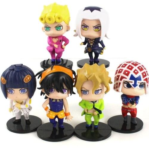 6pcs/set 11cm JoJos Bizarre Adventure Giovanna Bucciarati Bruno Giorno PVC Action Figure Toys Model Doll