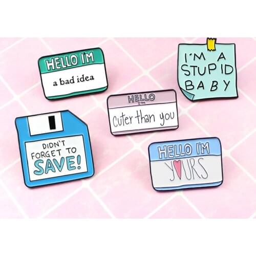 RNG 5pz / set of enamel pin hard drive note message collection memo badge bag lapel backpack badge jewelry brooch gift
