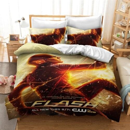 The Flash Bedding Set Luxury 3D Duvet Cover Pillowcases Twin Full Queen King Size Soft Bedclothes Home Textile for Kids Boys