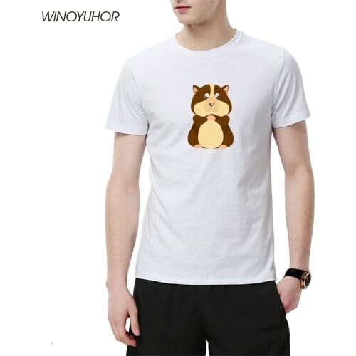 Funny Guinea Pig Print Mens T-Shirts Summer Casual Short Sleeve Tshirt Hip Hop Tee Tops Harajuku Streetwear Plus Size