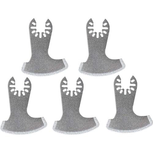 HLZS-5PCS Universal Diamond Oscillating Saw Blade Oscillating Multi Tool Diamond Blade for Grit Grout Mortar Oscillating Tool