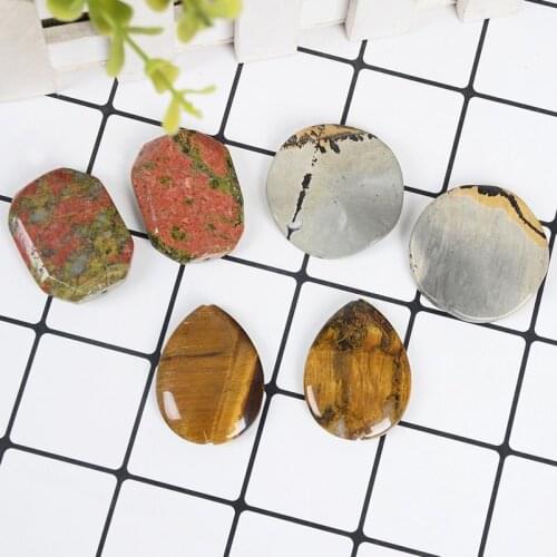 Imixlot Hot Fashion Natural Stone Water Drop Pendant Tiger Eye Stone Charm Pendants for Jewelry Making Christmas Gift