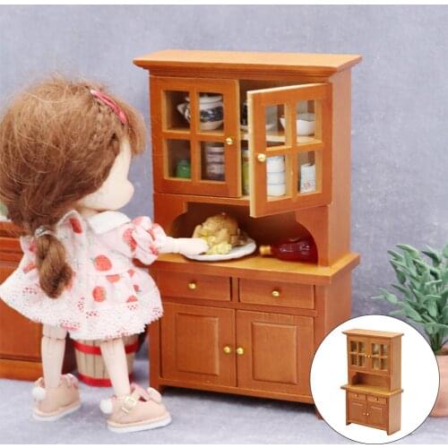 1/12th Dollhouse Miniature Furniture Toy Wood Bookcase Dollhouse Decor Gifts