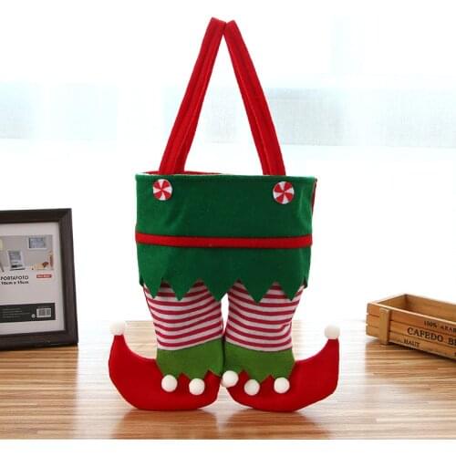 Cartoon Merry Christmas Apple Biscuits Candy Storage Bag Cartoon Elf Christmas Candy Gift Holder Happy New Year Party Decor
