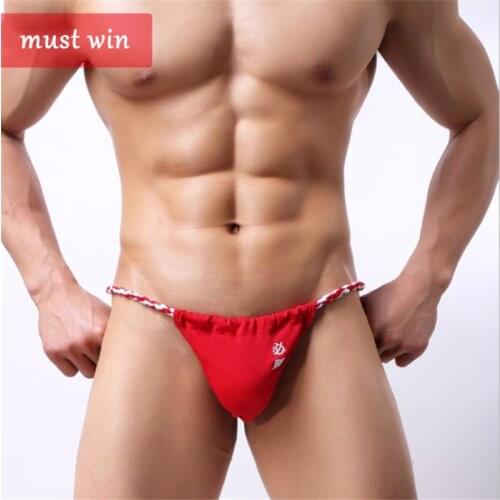 Twist Rope Men U Pouch Sexy Thong Underwear Seamless G-string "Winning"Thongs Japanese Sumo Wear