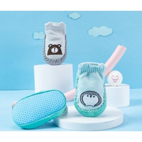 Spring Fashion Baby Girls Boys Cute Cartoon Non-slip Cotton Toddler Floor Socks Animal Pattern First Walker Shoes for Newborns
