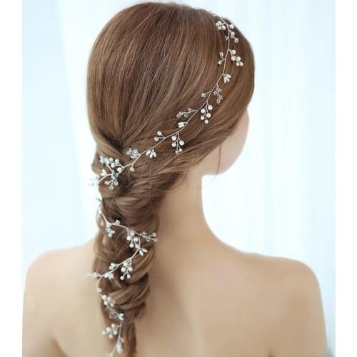 New Wedding Bride Pearl Headwear Accessory Fashion Headdress Bridesmaid Headband Ornaments Jewelry Women Hair Belt Handmade