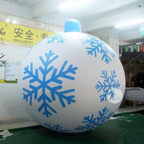 Christmas Decoration Blue White PVC Snowflake Christmas Inflatable Balloon