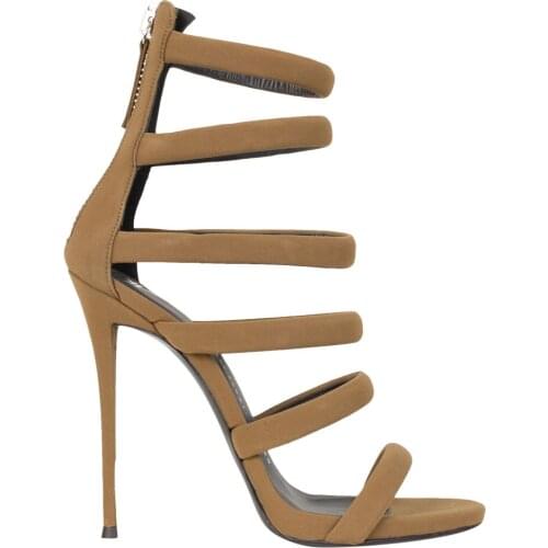 Stretch Suede sandal sexy open toe cutouts gladiator sandal shoes women summer high heels