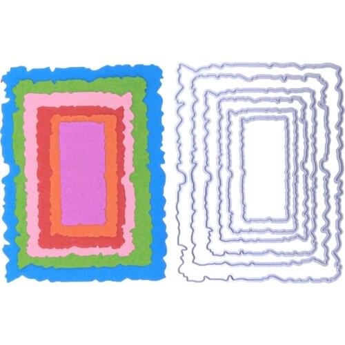 6pcs Layered Irregular Rectangle Frame Shape Cutting Dies For DIY Crafts Paper Cards Scrapbooking Album Embossing Dies 2019