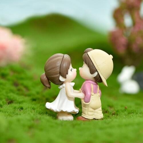 Dancing Lover Date Girl Boy Decor Figure Craft Figurine Decoration Miniature Garden Fairy Ornament DIY Accessory