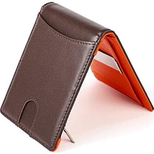 Slim Thin Genuine Leather Men Wallets Rfid Card Holder Coin Money Clutch Bag Women Portable Bifold Mini Wallet Short Purse Walet