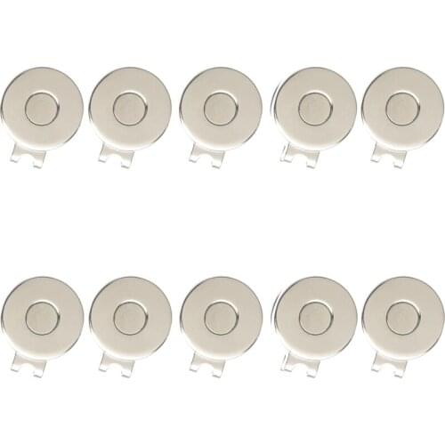 Top!-10 Pcs Golf Hat Clip Magnetic Golf Putting Tool Metal Golf Cap Clips Golf Accessories