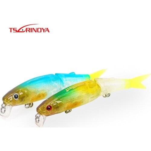 TSURINOYA Suspending Minnow Bait 88mm/7.2g Diving 0-1.2m 2Sections Hard Lure with Soft Tail Swimbait Fishing Tackle Leurre Peche