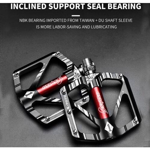 SWTXO Ultralight Bike Pedals Aluminium Sealed DU Bearing Wide Platform Non-slip Pedals MTB Mountain Road Bicycle Part Accessorie