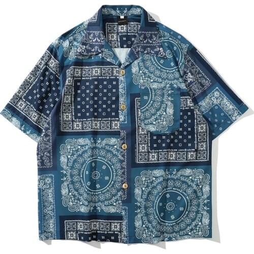 Retro Vintage Hawaiian Shirts Streetwear Hip Hop Harajuku Casual Tropical Beach Short Sleeve Shirt Men Summer Fashion Tops Male