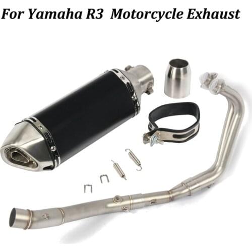 Slip on For Yamaha R3 Motorcycle Exhaust Muffler Modified With Front Middle Link Pipe With Removable DB Killer Moto Escape