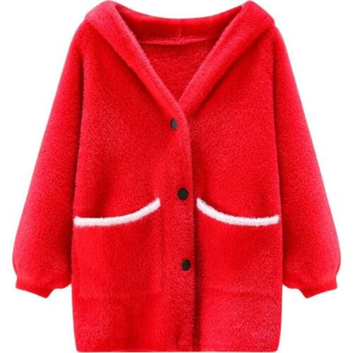 School Girls Winter Jackets Sweater Autumn Thickened Hooded Warm Coat Baby Clothing Children Soft Coats Kids 2020 New Clothes
