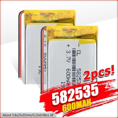 1/2/4PCS RECHARGEABLE 3.7V 600mAh LI-ION BATTERY 582535 Li-polymer Batteries FOR MP3 MP4 MP5 BLUETOOTH-compatible HEADSET GPS