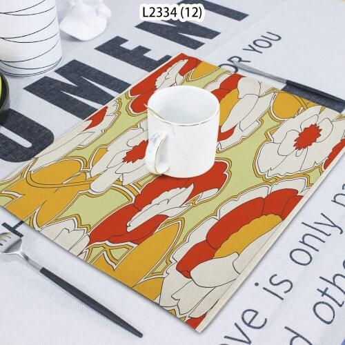 1 Piece Of Plant Pattern Flower Printed Napkin Cloth Home Decoration Table Mat Cloth Tea Towel Coaster 42*32 Servilletas Tela