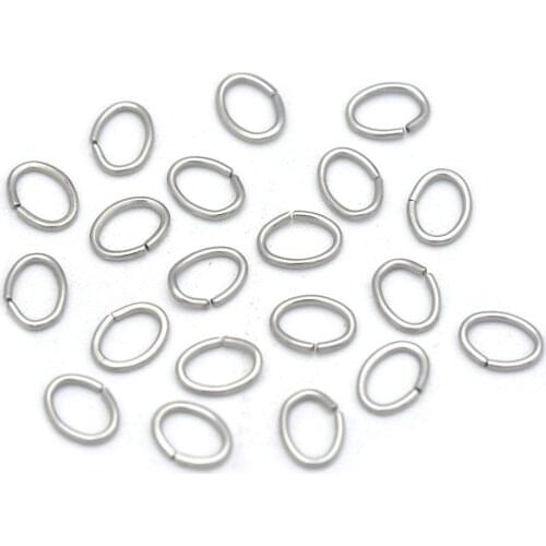 100Pcs/Lot Stainless Steel Open Oval Jump Rings Chainmail Link Wire for Jewelry Findings 7 Sizes