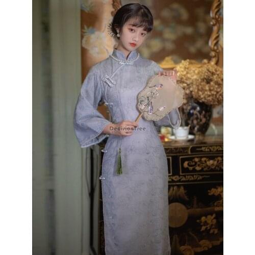 2021 female lace cheongsam women novelty qipao elegant chinese dress qipao vestidos qipao elegant oriental evening dress qipao