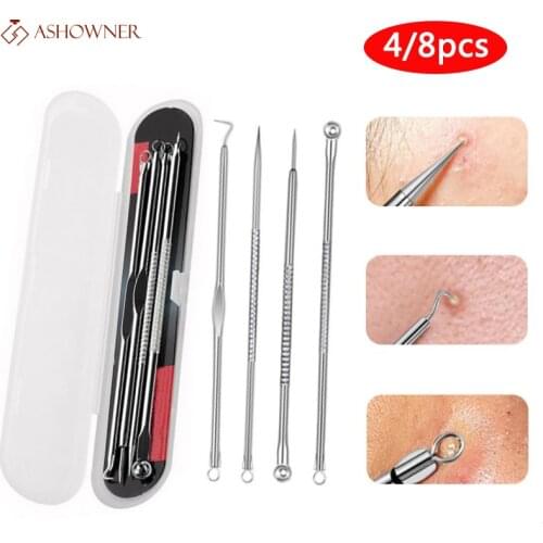 4/8pcs Blackhead remover Comedone Acne Pimple Blackhead Remover for Face Skin Care Tool Needles Beauty Facial Pore Cleaner