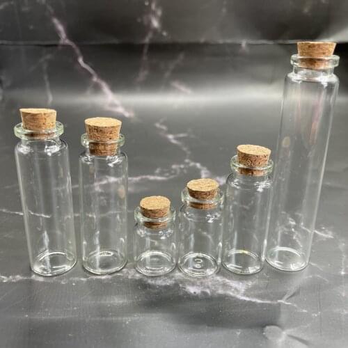500pcs 4-30ml Containers Decoration Popular Mason Jar Message Vials Cheap Bottle Mini Glass Jars DIY Cork Stopper Ornaments