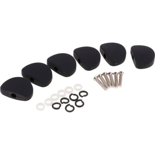 6 Pieces Plastic Tuning Peg Guitar Tuners Machine Head Replacement Buttons Knob Handle
