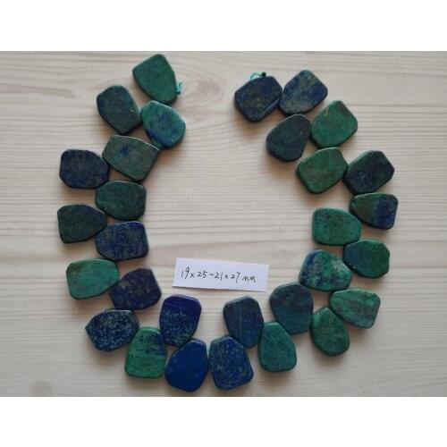 B0028 Natural 19x25-21x27mm Top-drilled Nugget Azurite Malachite Fancy Gems Stone Beads 15'' Strands Jewelry Making DIY