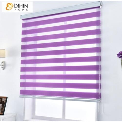 Free shipping manual control 65% blackout zebra blinds roller blind for living