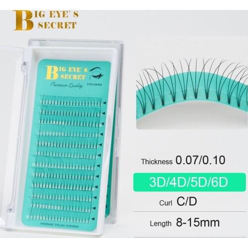 Big eyes secret Rootless Premade Fans 3D 4D 5D 6D Lashes Extension Russian Volume Pre Made Volume fans Eyelash Extension