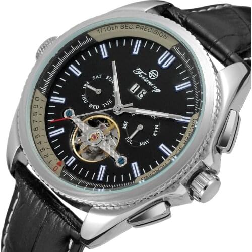 High Quality 4136 Popular Mens with Day and Date WristWatch Custom Tourbillon Mechanical Watch