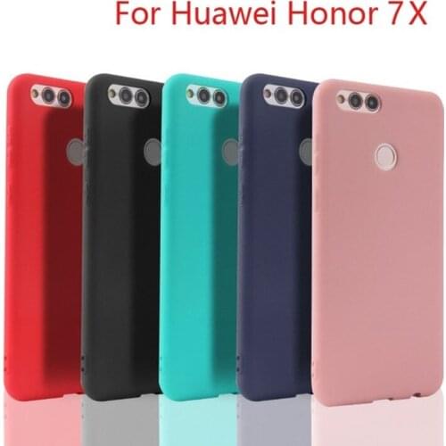 For hauwei honor7x case Silicone Soft TPU Cover case for honor7x Crystal Clear And Matte Candy solid colors Cover Back Case