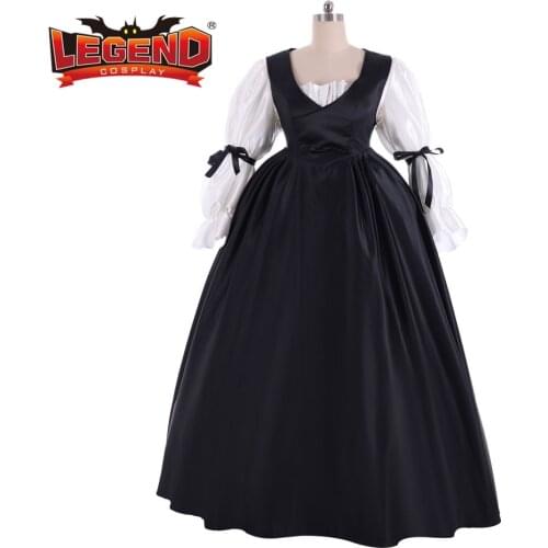 Outlander Season 2 Claire Fraser black dress rococo ball gown colonial black dress gown custom made Cosplay Costume