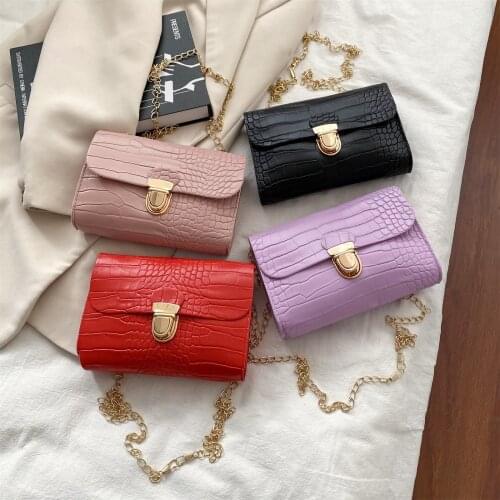 Ladies Crossbody Bags Fashion Chain Hasp Small Square Bag Women Leather Messenger Lock Handbag Summer Shipping Should Sac